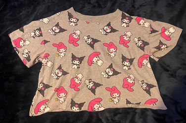 Kuromi and my melody cropped shirt