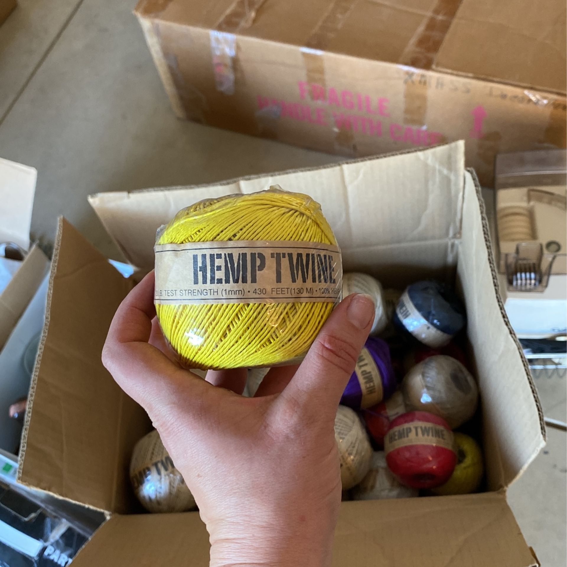 Box Of Assorted Hemp Twine 