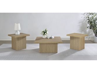 Devar Latte 3-piece Square Cocktail Coffee End Table Set