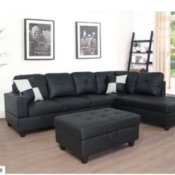 BRAND NEW SECTIONAL COUCH WITH OTTOMAN IN ORIGINAL BOX