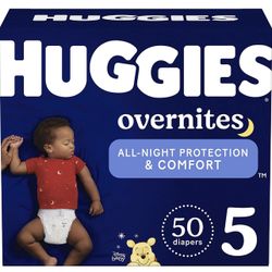Huggies Overnites Nighttime Disposable Baby Diapers, Size5✅