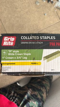 16 GA ‘P’ style wide crown staple