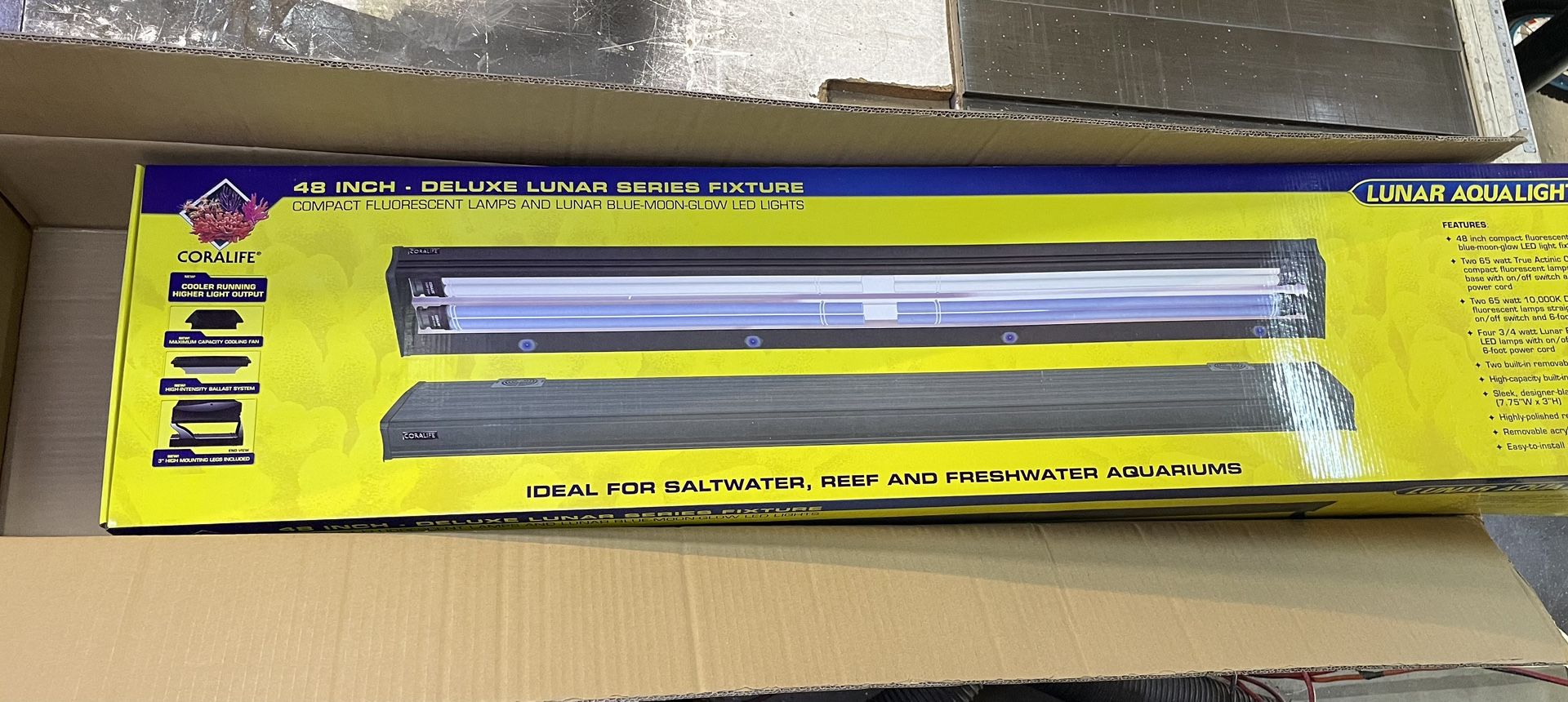 48” 4-65watt Power Compact W 4 Lunar Led Aquarium Light