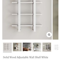 Nathan James Solid Wood Adjustable Wall Shelf White