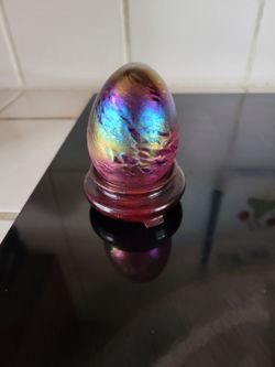 Rainbow glass egg