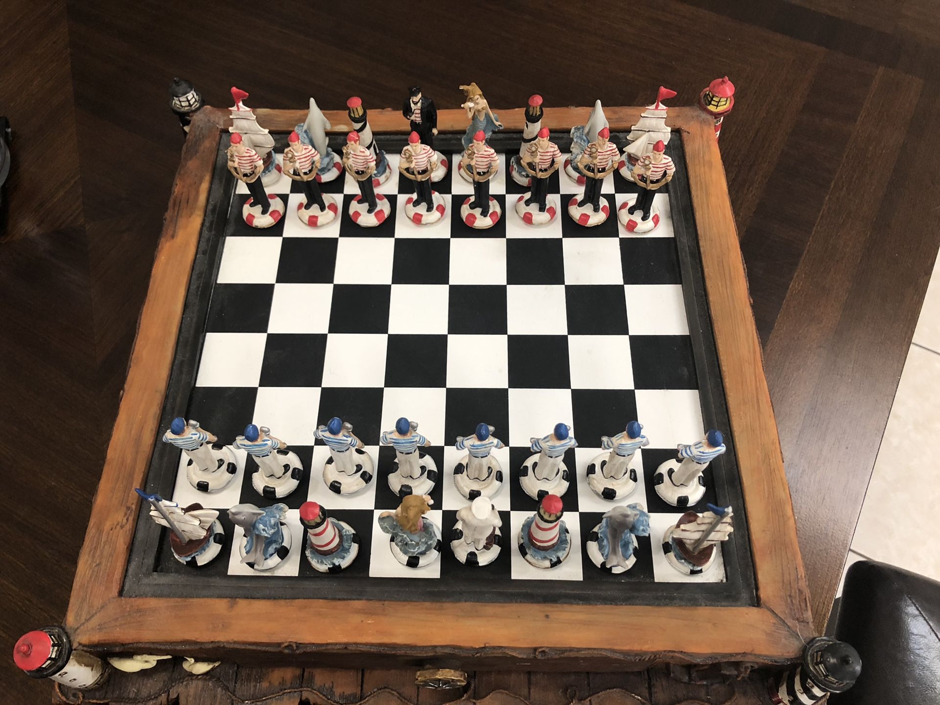 Chess Set - Nautical Themed Chess Set Excellent Condition