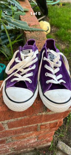Kids velvet purple shoes 2
