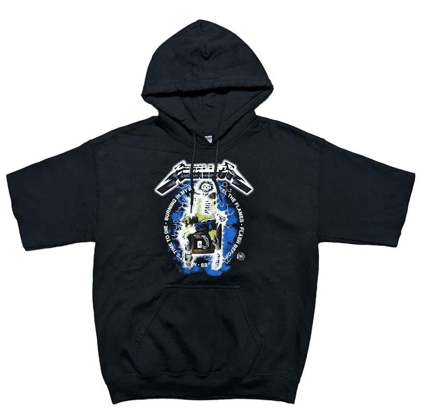 NEW Metallica Hoodie Black Ride The Lightning Men M Sweatshirt Short Sleeve