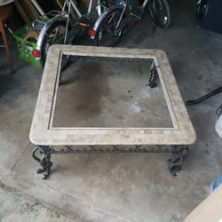 Marble coffee Table 37.5 X 37.5 WITH GLASS