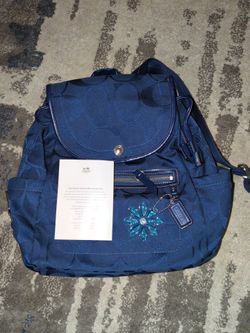 Coach blue backpack