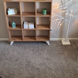 9-Cube Bookcase with 6 Removable Shelves and Raised Support Feet