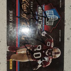 Jerry Rice Autographed "HOF" CARD