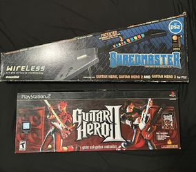 PS2 Guitar Hero II Bundle & dreamGEAR ShredMaster Wireless Guitar