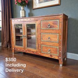 Pier 1 Imports Solid Wood Rustic Sideboard Media Console – Free Delivery