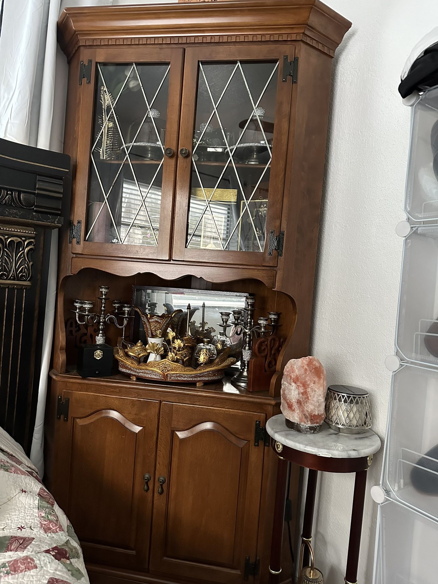 Antique Corner Glass Cabinet