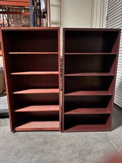 Dark wood book cases