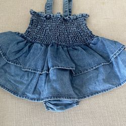 Beautiful Denim Dress Made For 3-6 Month Year Old 