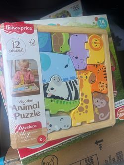 Fisher-Price Wooden Animal Puzzle 12 Pieces