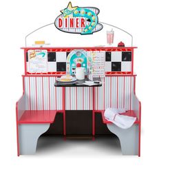 Double Sided Wooden Star Diner Restaurant Play Space play kitchen - NEW