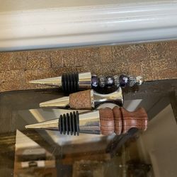 Set of 3 Vintage  Wine Stopper for Bottles.