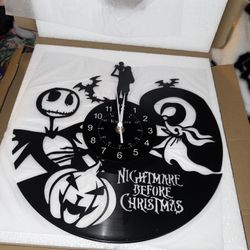 Nightmare Before Christmas Vinyl Record Clock 