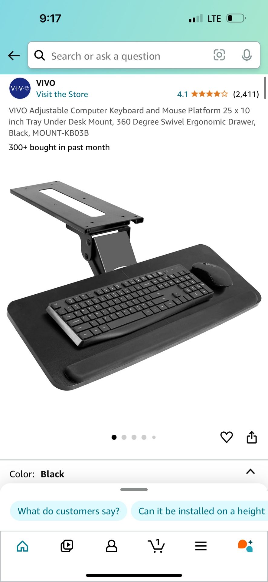 VIVO Adjustable Computer Keyboard and Mouse Platform