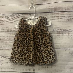 Toddler Leopard Print Faux Fur Vest size 24 months 