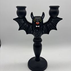 Target Hyde & Eek! 2017 Halloween Black Bat Metal Candelabra Candle Holder
