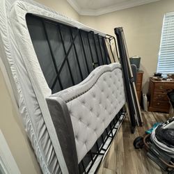 King Bed Frame Headboard Mattress And Boxspring