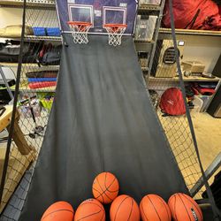 Full-size Height Adjustable Portable Basketball Hoop DoubleTelescoping Adjustment, 44-Inch Impact