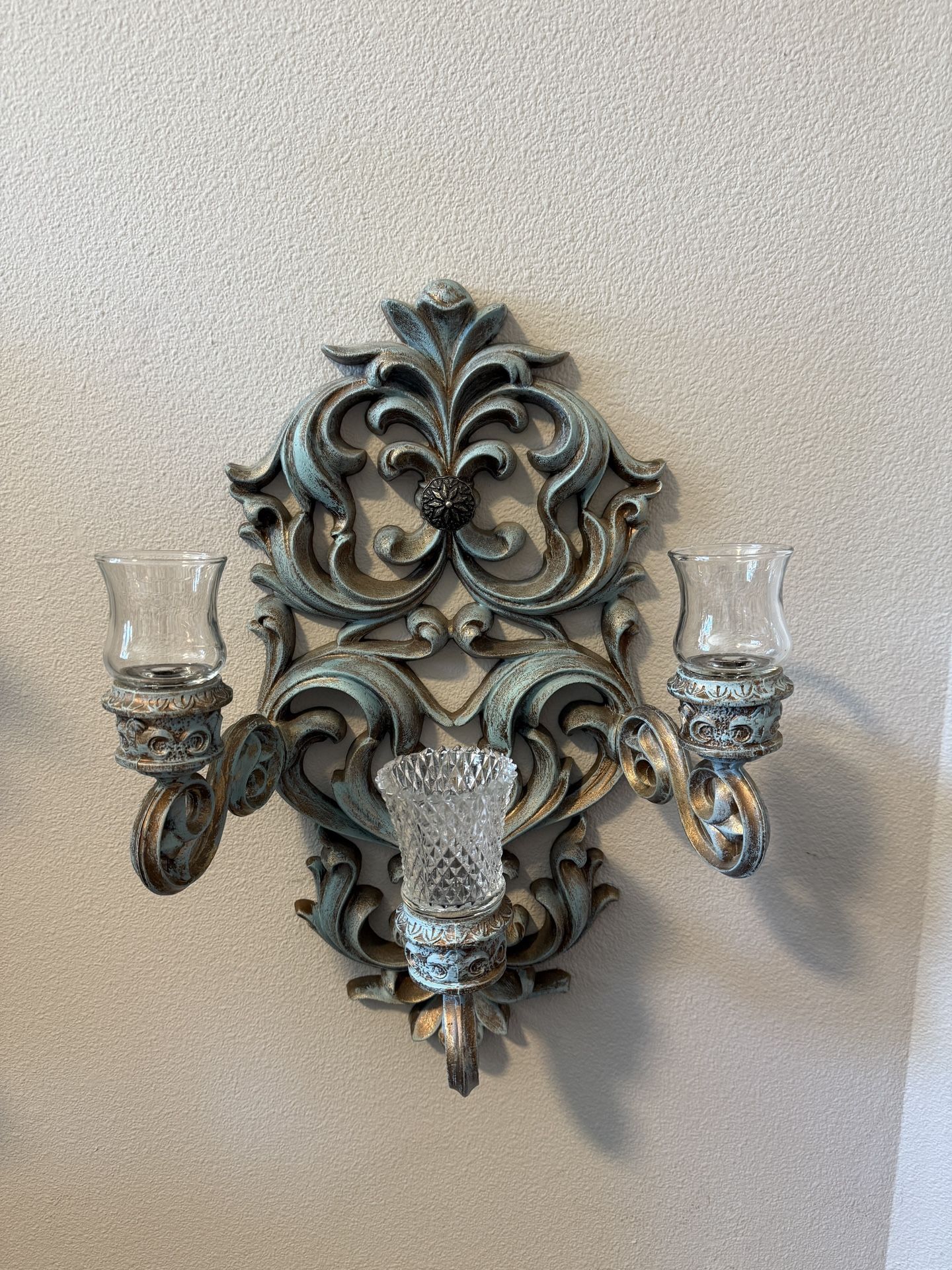 Vintage Burwood Products 3 Arm Wall Sconce Made in 1970 | Cottage/Farmhouse Decor | Shabby Chic | Retro Home Decor | Large 19” Tall