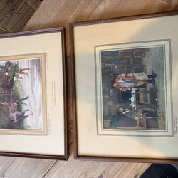 Cecil Aldin Dickens “Pictures from Pickwick” – 2 Framed Prints (1910s-20s)