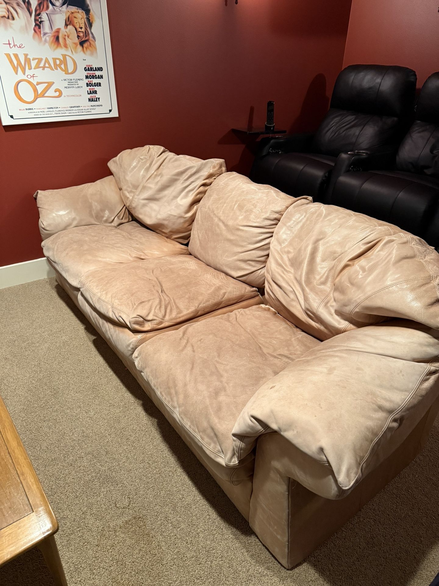 Real Leather Vintage Sofa