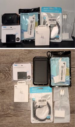 6-Item Electronics Lot Bluetooth 5.1 Receiver Power Bank USB-C Adapter Cables