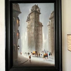 Vintage Original Oil Painting Signed by artist M. M. Merida