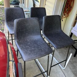 4 Brand New Barstools! Gray Leather