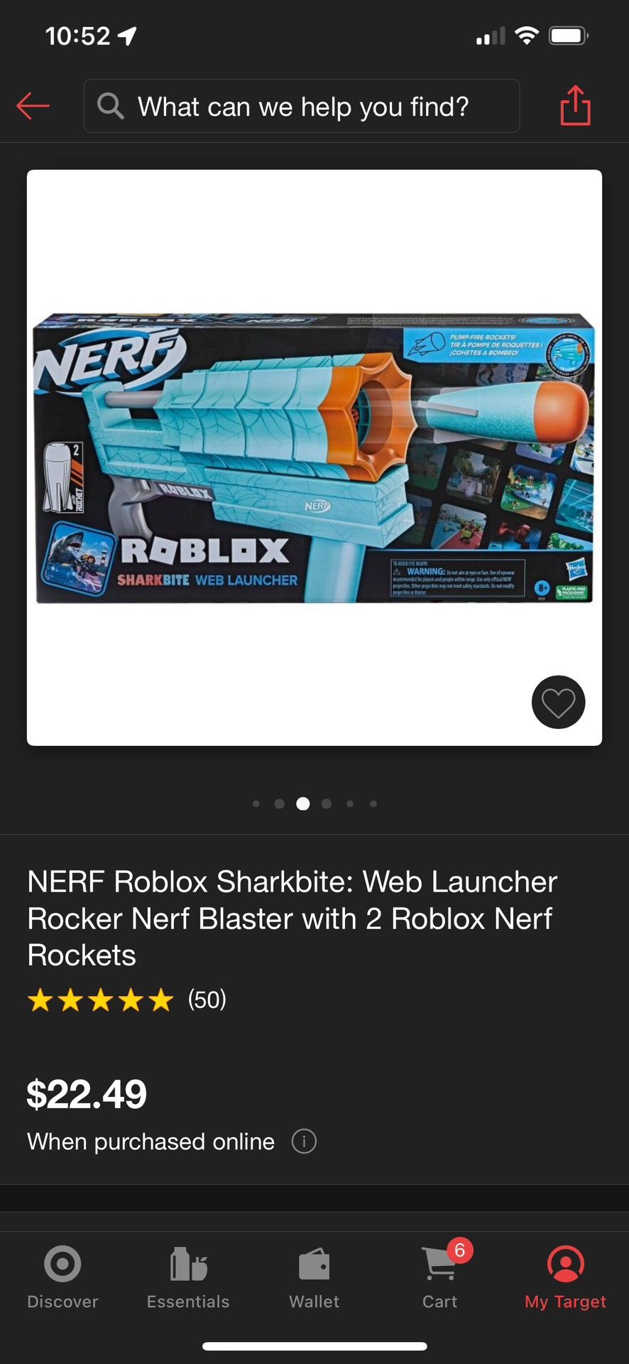 Nerf Roblox Sharkbite: Web Launcher Rocker Nerf Blaster With 2 Roblox Nerf  Rockets : Target