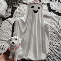 Ghost With Dog Figurine