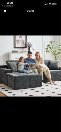 Boneless Couch, L Shaped Cloud Sectional Couches for Living Room