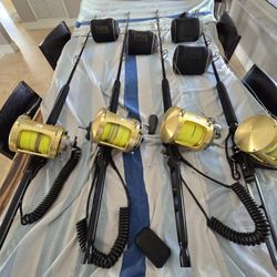 Shimano Tiagra 80WA Big Game Rod & Reel Combos (4) – Winthrop Convertible Butts – Swordfish / Tuna / Marlin