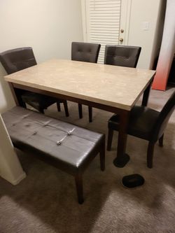 Large Marble Table & chairs