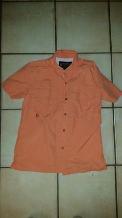 Orange fishing shirt, women's small