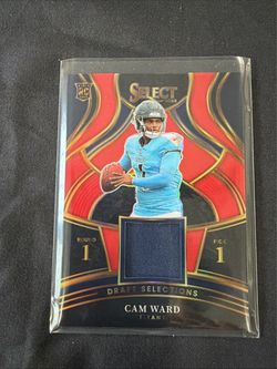 2025 Panini Select Football Cam Ward Draft Selections Red Patch RC