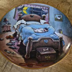 Danbury Mint Pug Collector's Plate "Bed Hog" Gary Patterson