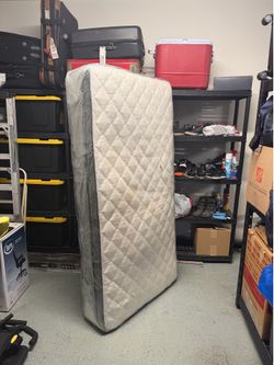 Twin mattress, bed frame & headboard