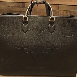 Lv Black and Orange Large Bag