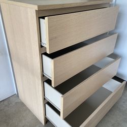 Elegant IKEA Dresser With 4 Large Drawers