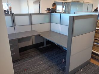 Ethospace Frosted Glass Any size @54”T, HAT desk included.