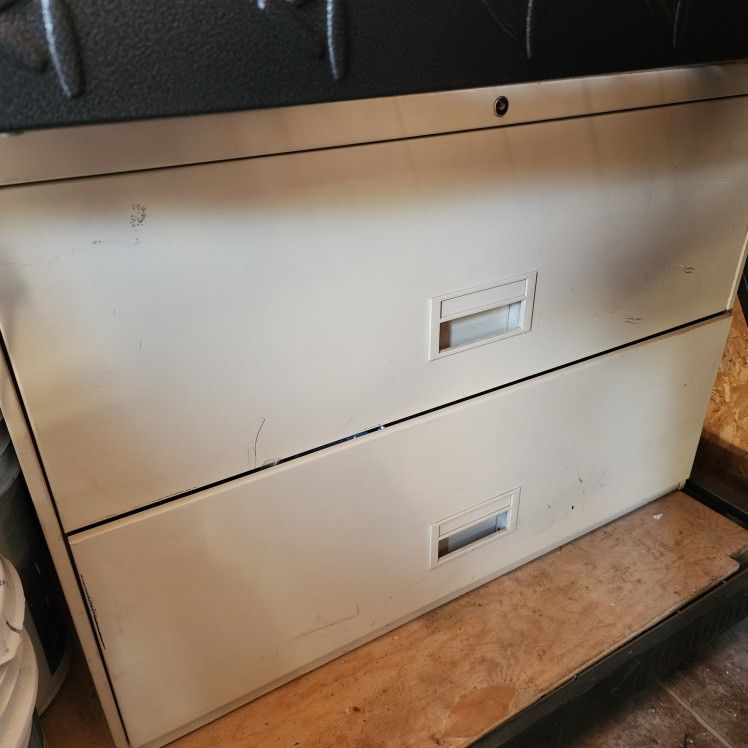 Lateral File Cabinet Beige Color