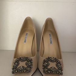 Manolo Blahnik Champagne Heels